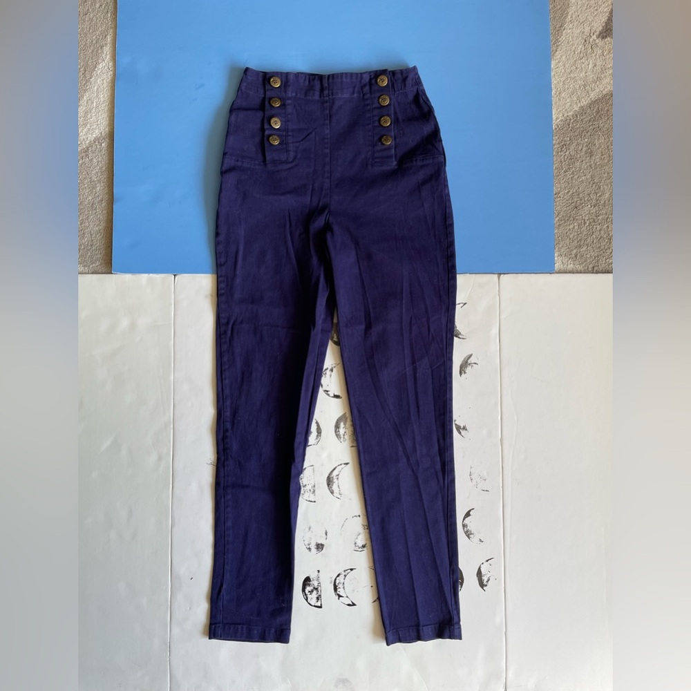 Fervour (from ModCloth) Navy Sailor Style Pants Size S
